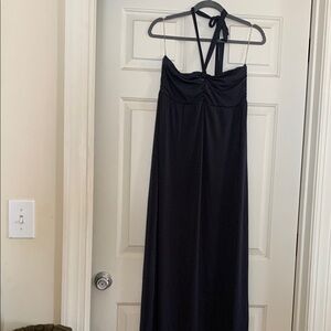 Navy Halter Maxi Dress